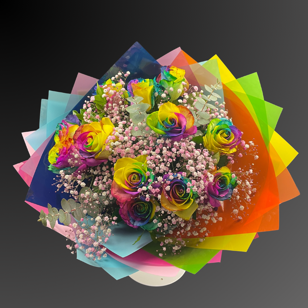 Rainbow Rose Beauty 12 Stems 1 Dozen