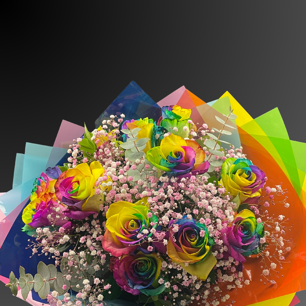 Rainbow Rose Beauty 12 Stems 1 Dozen