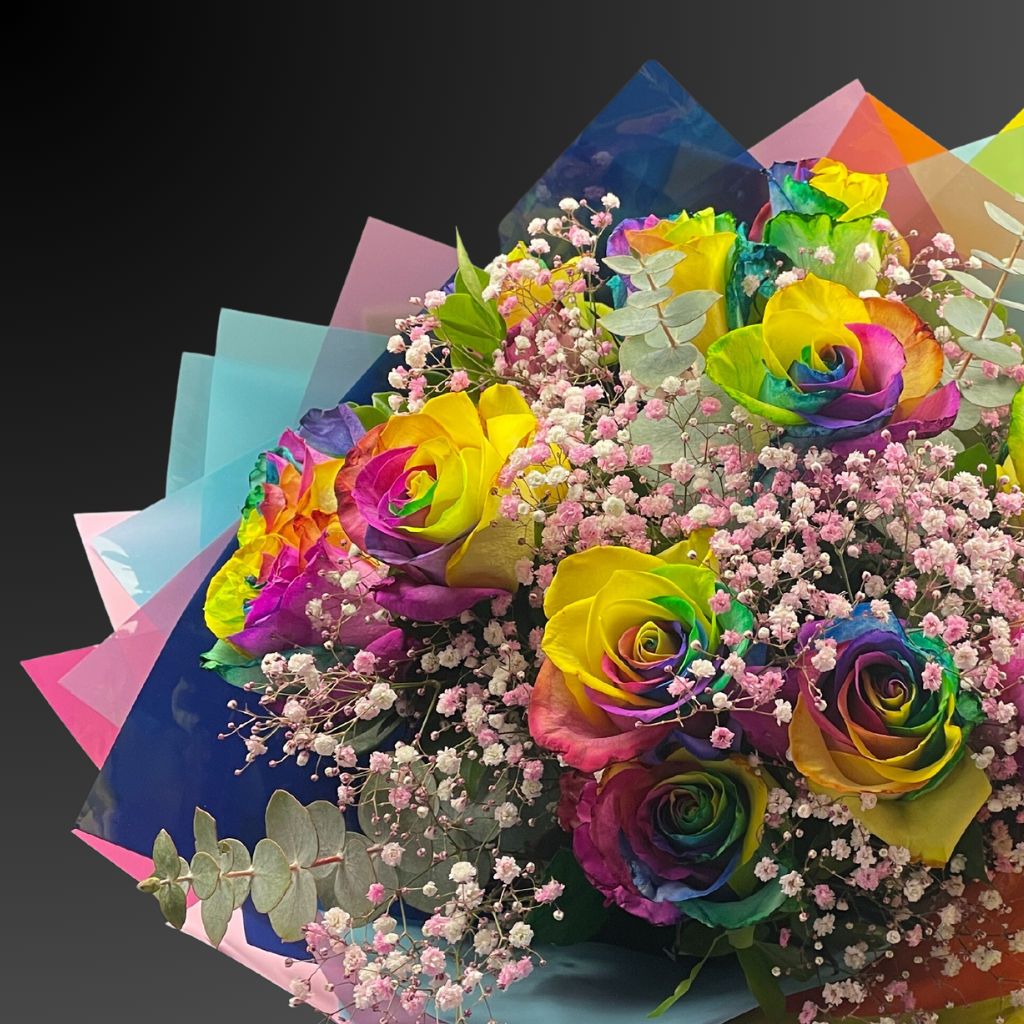 Rainbow Rose Beauty 12 Stems 1 Dozen
