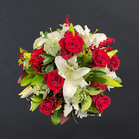 Elegant Columbia Roses Arrangement Collection- RED - 10 STEMS