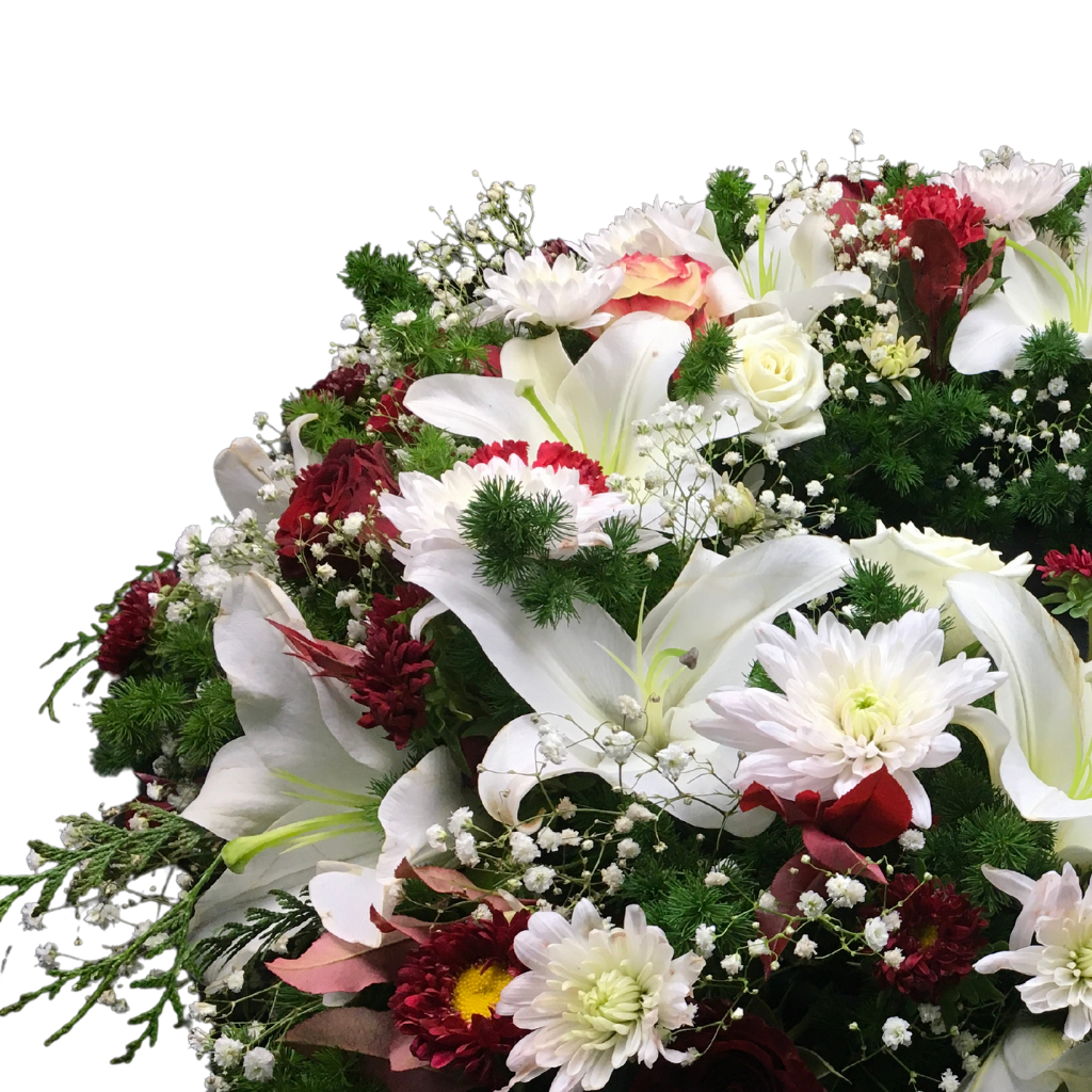 Wreath WIth Oriental Lilies and Chrysanthemum