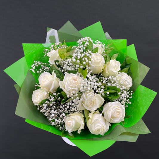 Elegant Columbia Roses Collection- WHITE - 12 STEMS