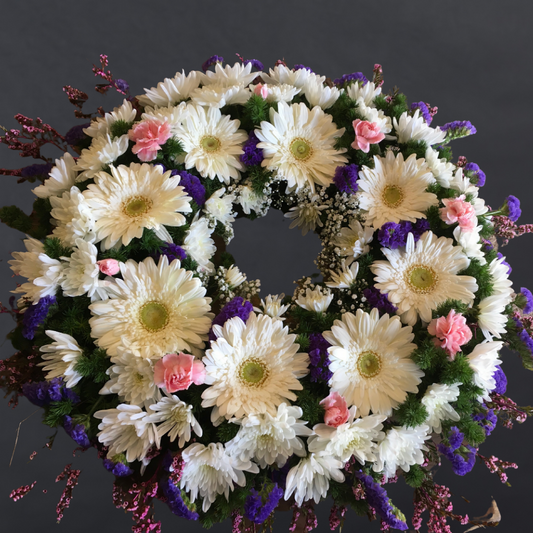 Wreath With Gerbera and Chrysanthemum
