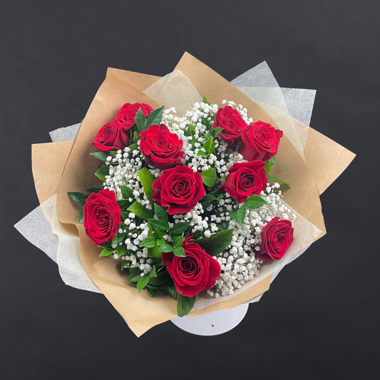 Elegant Columbia Roses Collection- RED - 10 STEMS