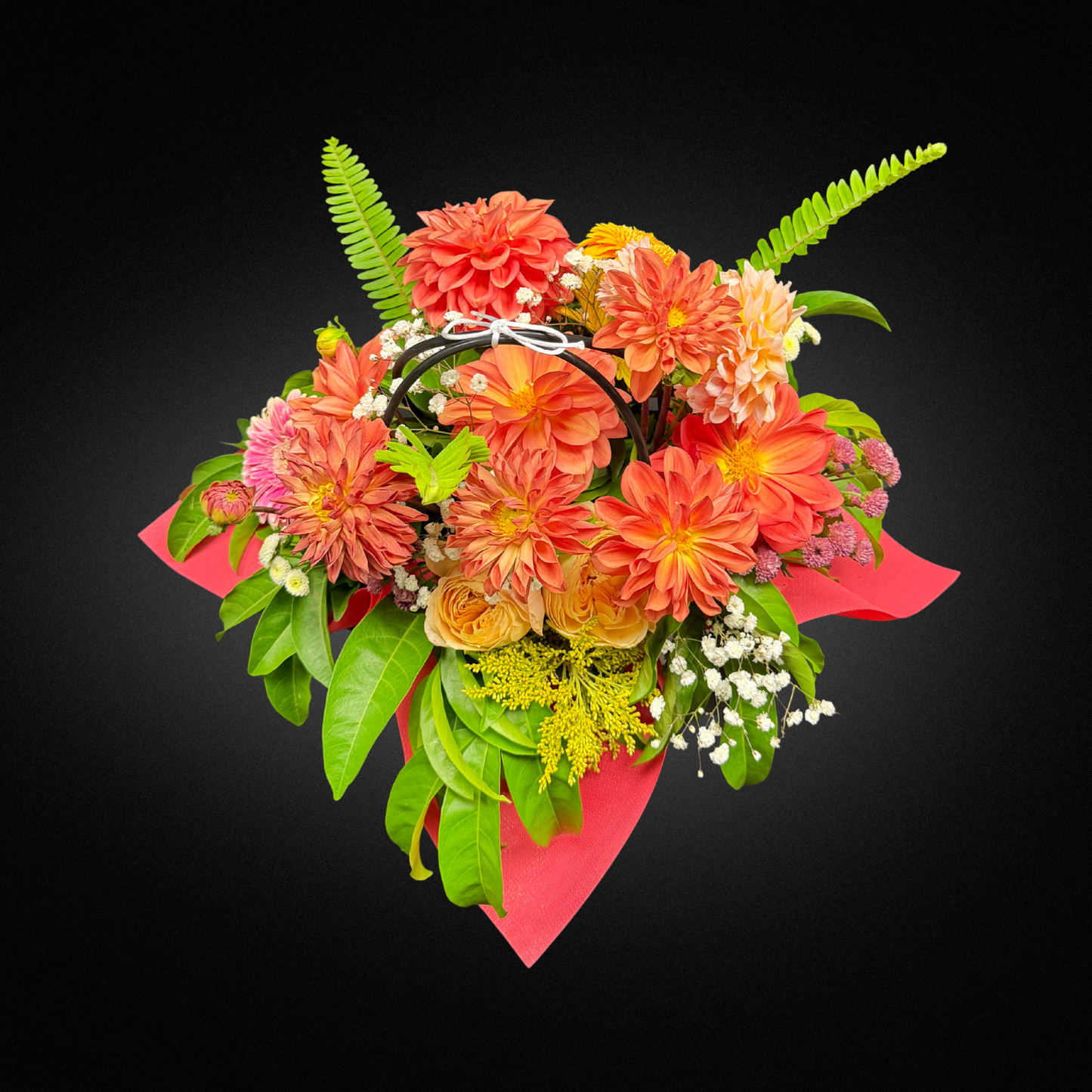 The "Eternal Embrace" Mother's Day Arrangement | Peach & Coral Dahlia & Rose