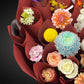 Dahlia & Rose & Chrysanthemum Bouquet - Vase Included - Mixed Brights