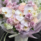 Phalaenopsis, Rose & Lisianthus Bouquet - Mixed Pastels - Vase Included | FLOWER SHED Brisbane