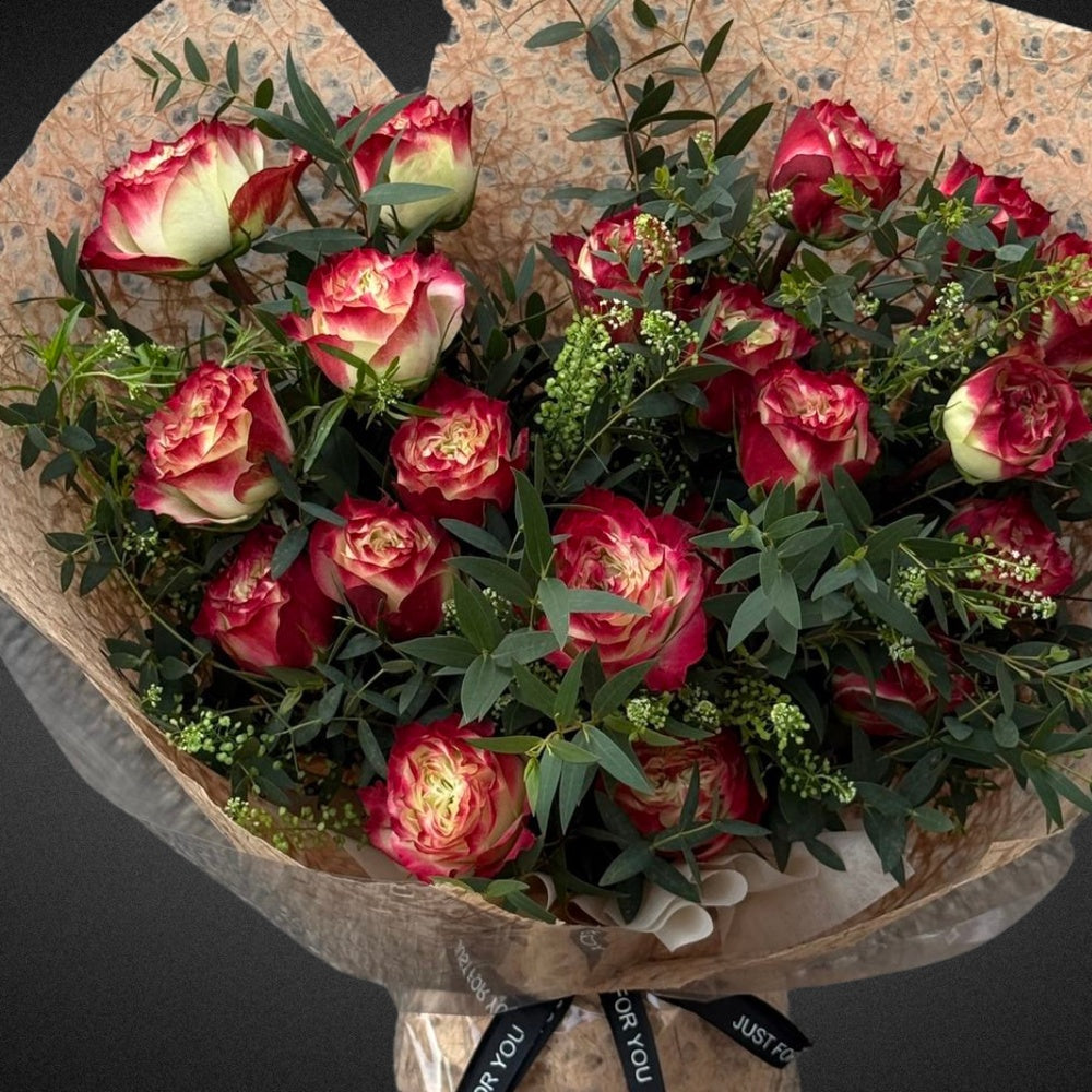 Premium Burgundy & Deep Wine Roses - Vase Included | FLOWER SHED Brisbane