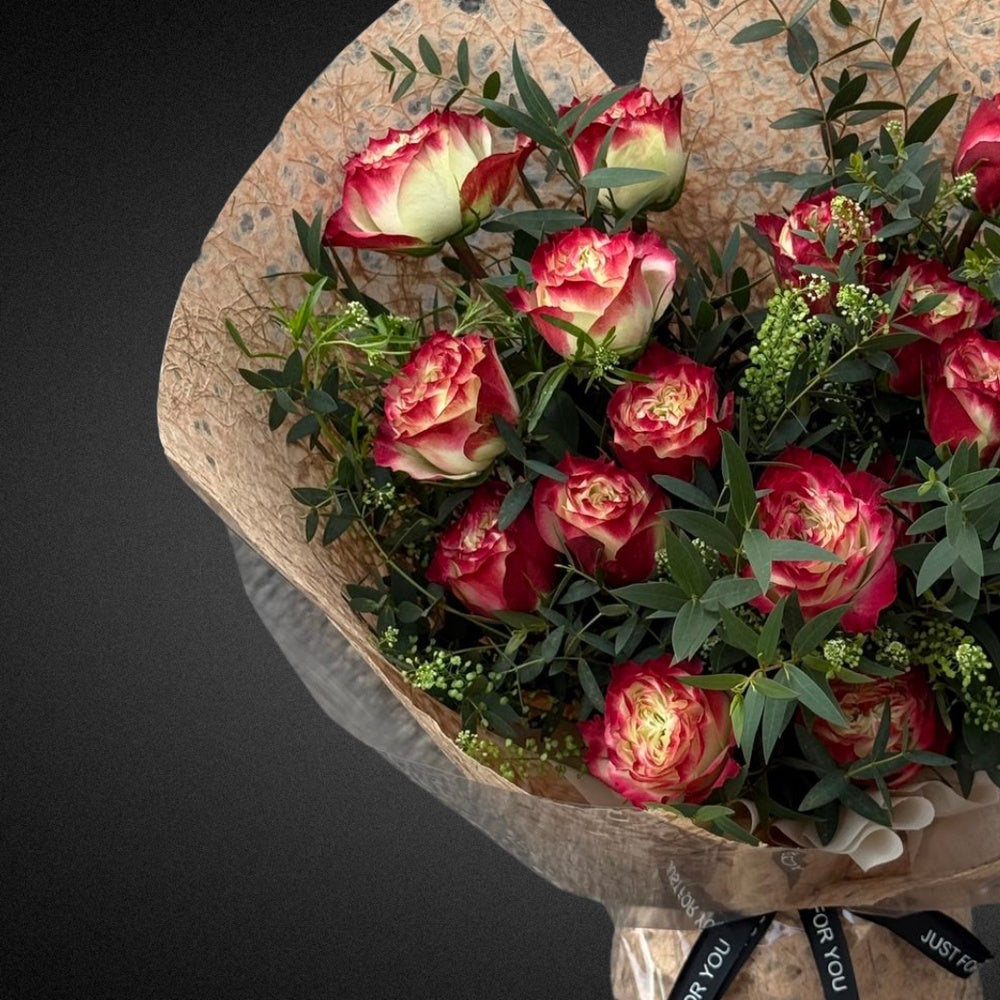 Premium Burgundy & Deep Wine Roses - Vase Included | FLOWER SHED Brisbane