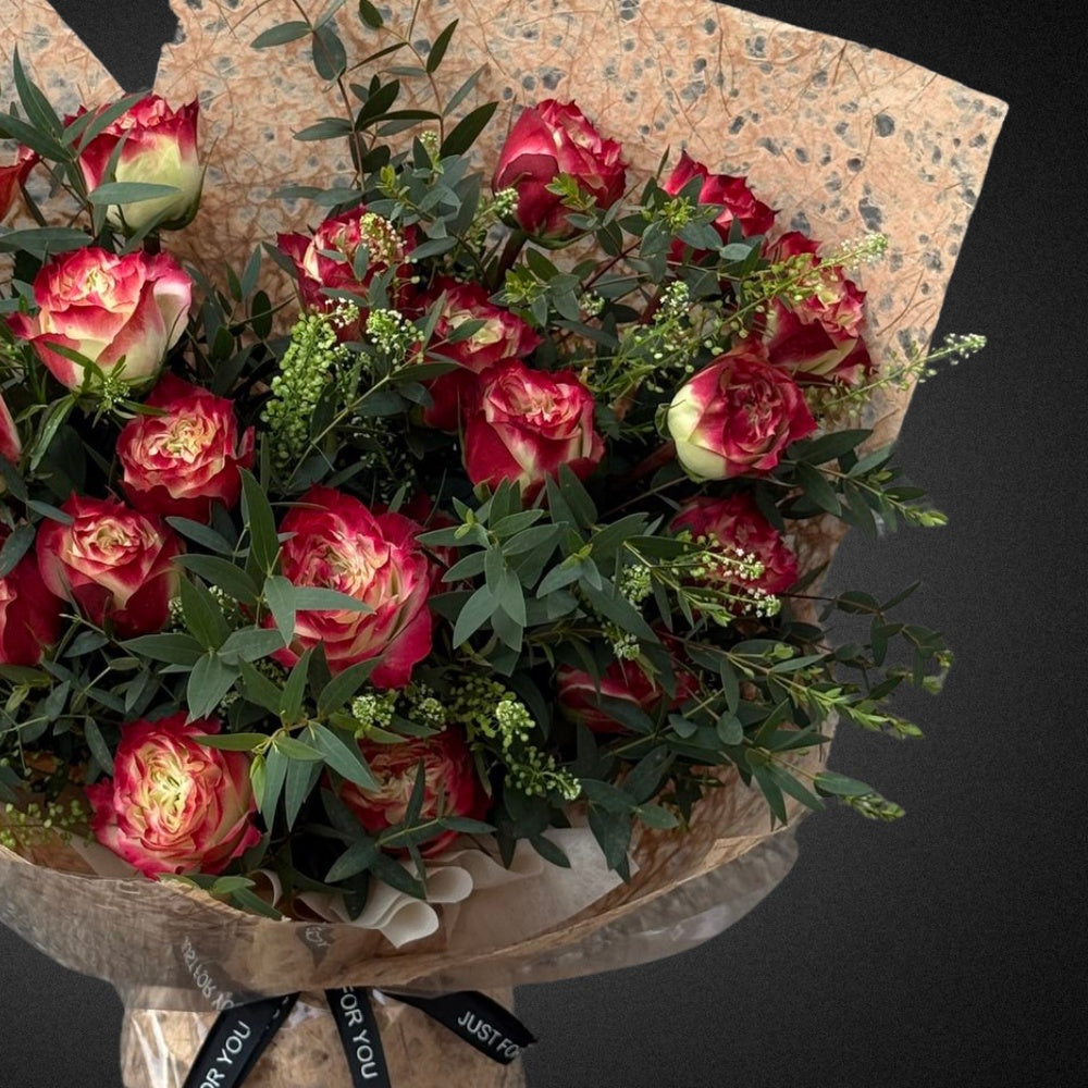 Premium Burgundy & Deep Wine Roses - Vase Included | FLOWER SHED Brisbane