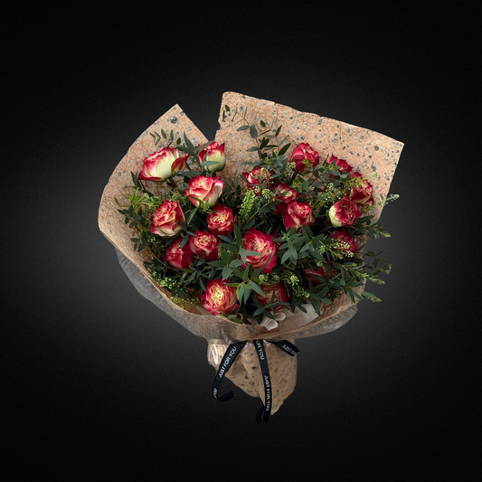 Premium Burgundy & Deep Wine Roses - Vase Included | FLOWER SHED Brisbane