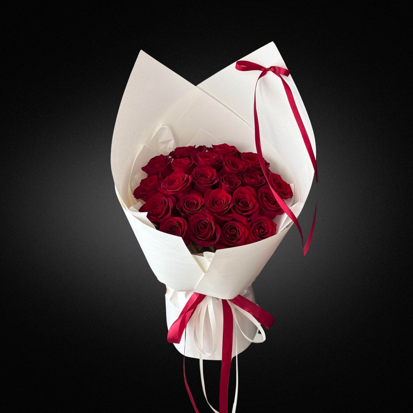 Classic True Red Rose - Vase Included - FLOWER SHED Brisbane