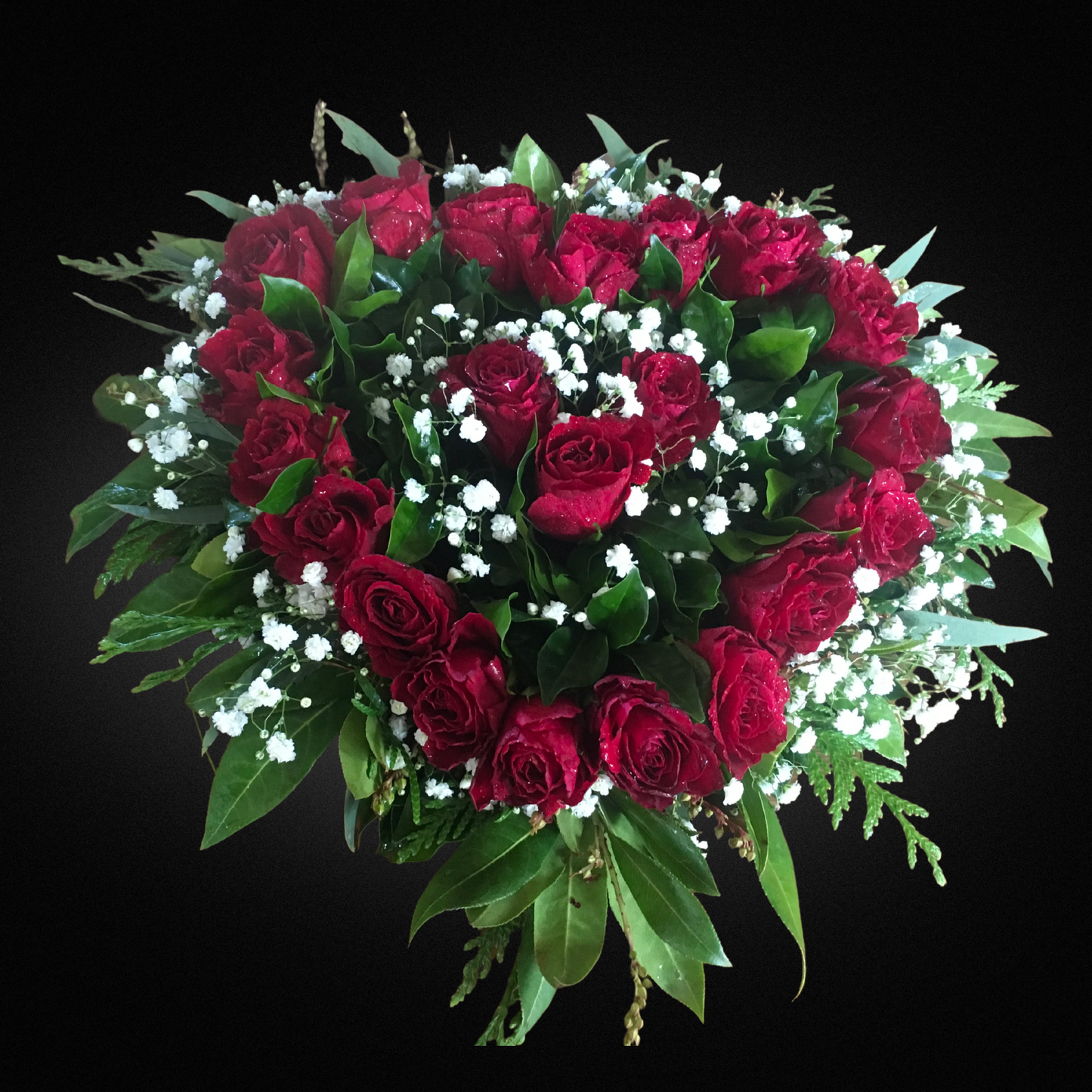 Classic True Red Rose Wreath | Handcrafted by FLOWER SHED Brisbane