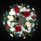 Artisan Rose, Chrysanthemum & Carnation Wreath - Mixed Brights
