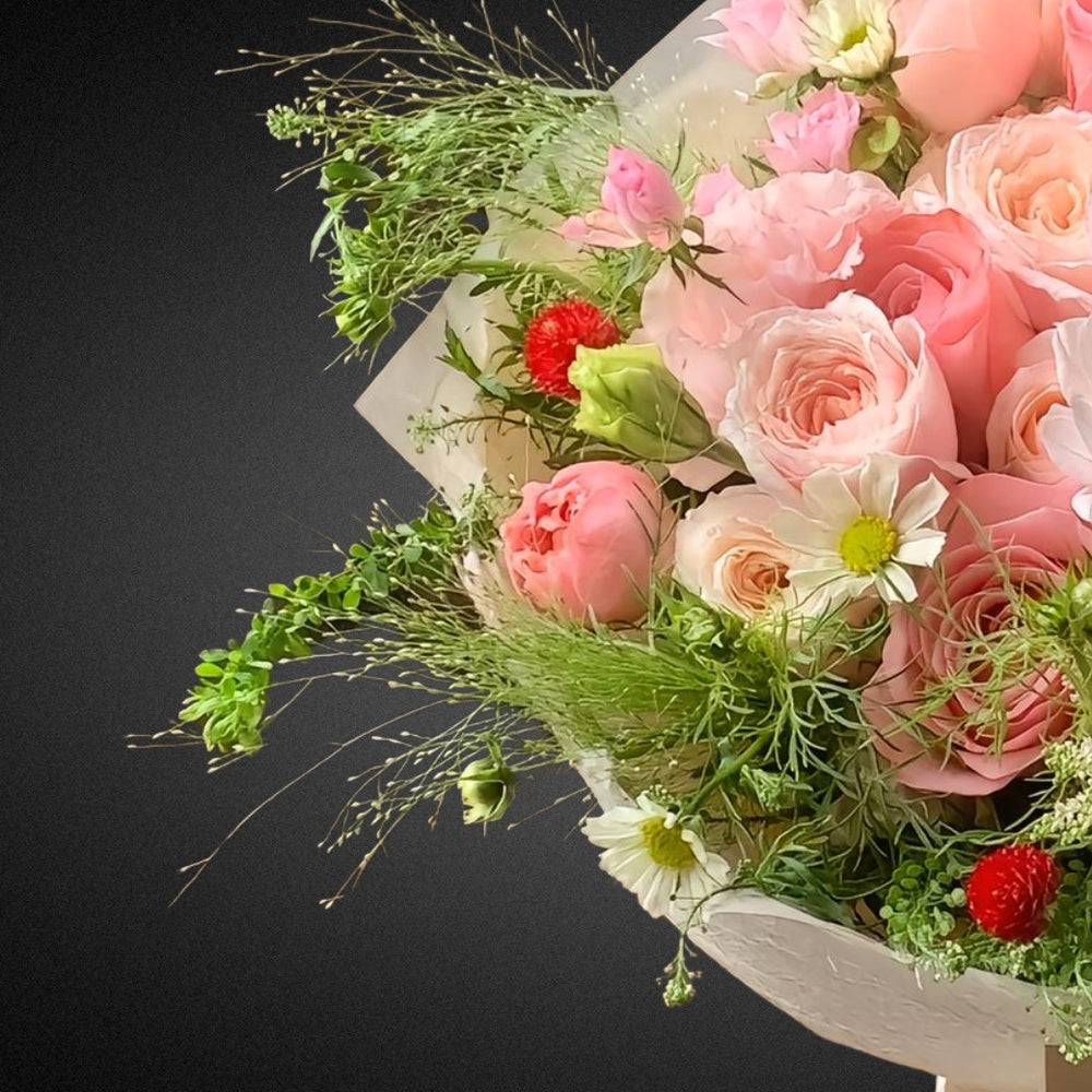 Rose & Dahlia | Mixed Pastels | - Vase Included FLOWER SHED Brisbane
