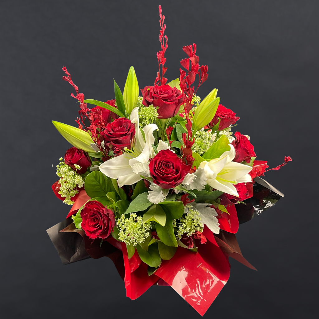 Columbia Red Roses Elegant Columbia Roses Arrangement Collection- RED - 12 STEMS – Flower Shed