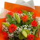 Elegant Roses Collection with Oriental Lilies - Orange - 10 STEMS